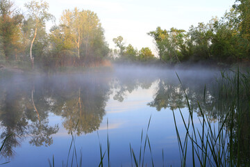 morning fog over river