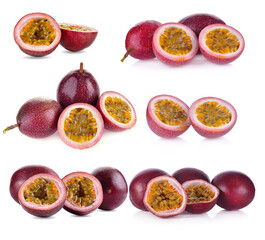 Passion fruit isolated on white background.