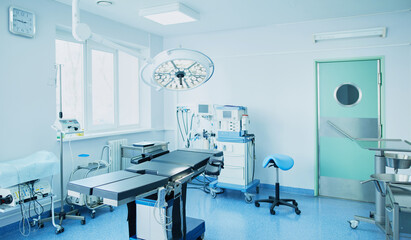 Interior of operating room in modern clinic