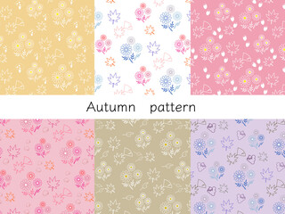秋のイメージ花・植物のナチュラルパターンスウォッチ素材