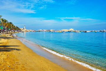 The sand shore of Alexandria, Egypt