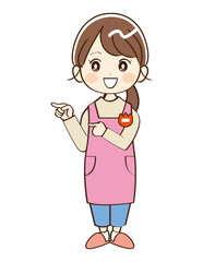 女性、幼稚園、先生、説明