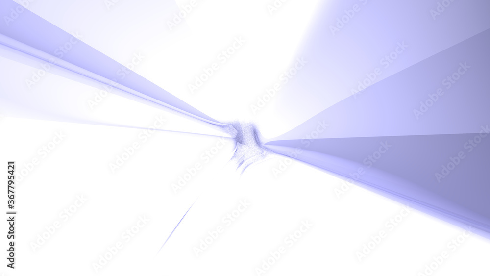 Poster chaotic 3d abstract light background of curved geometrical patterns of bright dark blue color with l