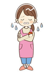 女性、幼稚園、先生、困惑