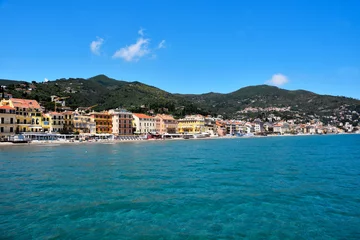 Foto op Canvas the beach with the bathing establishments in alassio liguria italy © maudanros