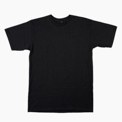 Blank T-Shirt color black template front and back view. blank t-shirt template.  Blank tshirt set, for your mockup design to be printed, isolated on a white background.