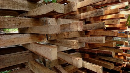 A neatly arranged pile of wood for casting