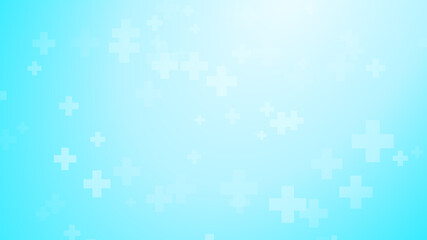Medical health blue cross pattern background. Abstract healthcare technology and science concept.