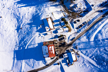 Germany, Mangfall Mountains, Upper Bavaria, Bayrischzell region, Oberaudorf, Sudelfeld, ski resort, aerial view