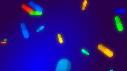 Drug prescription forpill medicine capsule pattern with blue background. Abstract healthcare technology and science medical  concept.