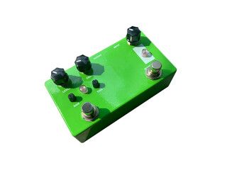 Isolated lemon green overdrive British sound style stompbox electric guitar effect for studio and...