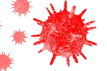 Coronavirus 2019 COVID-19 biology isolated on white graphic background. 3D illustration