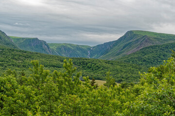 Obraz premium Mountains in the Codroy Valley, Newfoundland and Labrador, Canada.