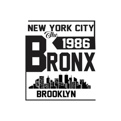 The Bronx, Brooklyn, New York City typography t shirt design graphic vector illustration element vintage artistic apparel product - vector