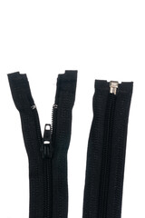 zipper, slide fastener, isolated on white. 