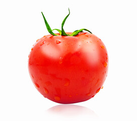 Tomato isolated on white background with clipping path.