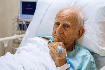 Senior man in hospital