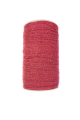 red roll of cotton isolated on white background