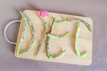 diet written in letters formed from green beans