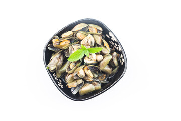 Chinese  Chiuchow  cuisine：a plate of Musculus senhousei