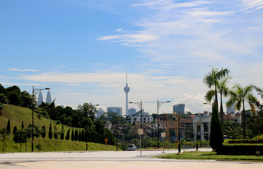  far view of Menara (Tower) Kuala Lumpur and petronas tower