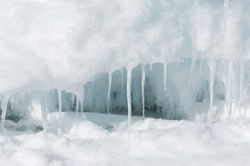 Naklejka na ściany i meble Ice stalactites, Weddell Sea, Antarctica