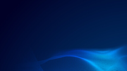 Dot blue wave light screen gradient texture background. Abstract  technology big data digital background. 3d rendering.