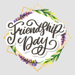Obraz premium Beautiful Illustration Of Happy Friendship Day,Decorated Greeting Card Design.