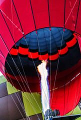 Fire Burning In Hot Air Balloon Close-Up