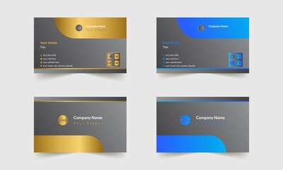 Minimal and Clean Professional Corporate Business Card Template Design, Multicolor applicable and Vector Pro Illustration