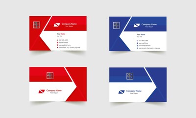 Minimal and Clean Professional Corporate Business Card Template Design, Multicolor applicable and Vector Pro Illustration