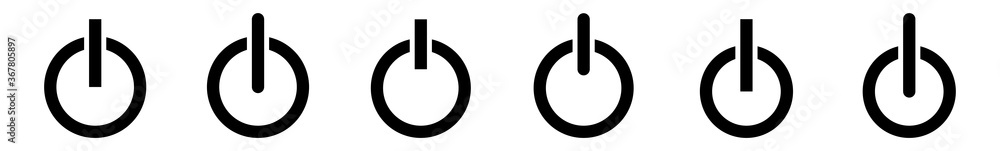Poster power button icon black | on off buttons illustration | start symbol | shutdown logo | logout sign |