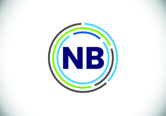 Initial Letter N B Logo Design. Monogram logo. Graphic Alphabet Symbol for Corporate Business Identity.