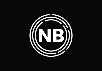Initial Letter N B Logo Design. Monogram logo. Graphic Alphabet Symbol for Corporate Business Identity.