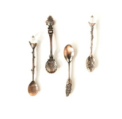 Vintage tea spoon isolated on white background. Poster
