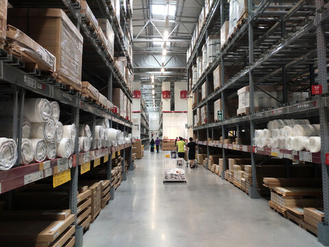 KUALA LUMPUR, MALAYSIA -MARCH 18, 2020: IKEA sales warehouse. This warehouse is located in the IKEA store where large-sized sales items are placed to make it easier for customers to make payments.