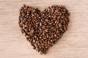 coffee beans heart for background