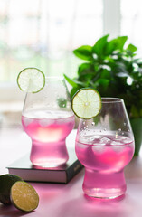 Refreshing berry lemonade. Summer freshness
