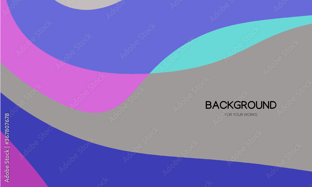 Poster colorful abstract background with curve lines and transparent geometric shapes.
