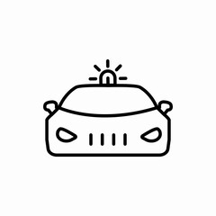Outline police car icon.Police car vector illustration. Symbol for web and mobile