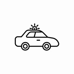 Outline police car icon.Police car vector illustration. Symbol for web and mobile