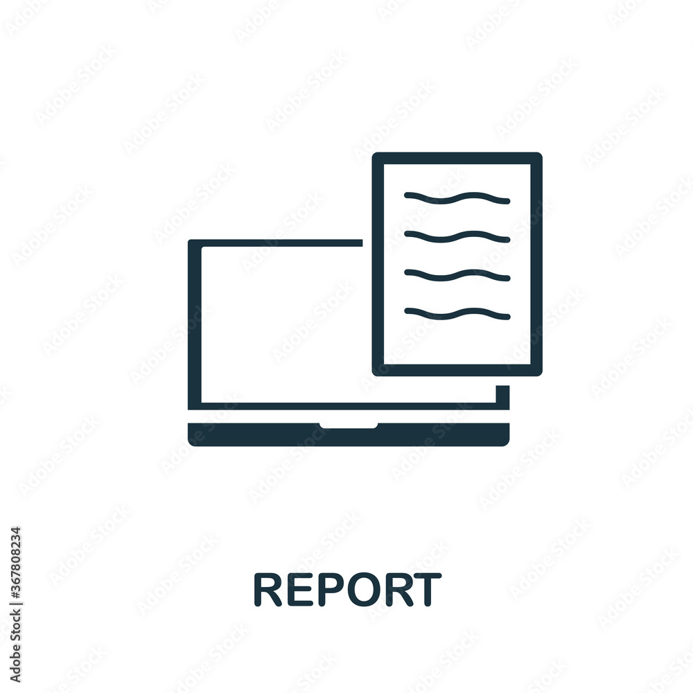 Poster report icon. simple element from community management collection. filled report icon for templates, 