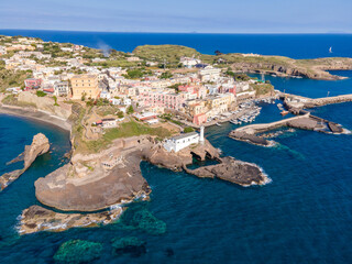 Panoramic aerial view of the Ventotene island