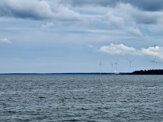 Fototapeta premium windmills at the coast