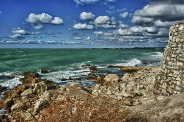 Surreal view of the sea coast.