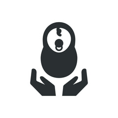 Vector illustration of children care icon on white background