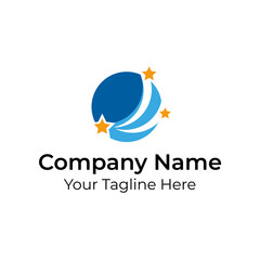 Business Star Globe Logo Vector