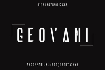 minimal vintage font, typeface design, black and white style background, alphabet vector design
