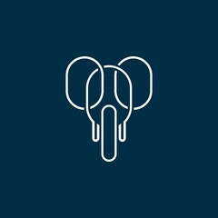 elephant logo with a simple line style