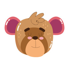 Fototapeta premium cute animals head moneky cartoon isolated icon design white background